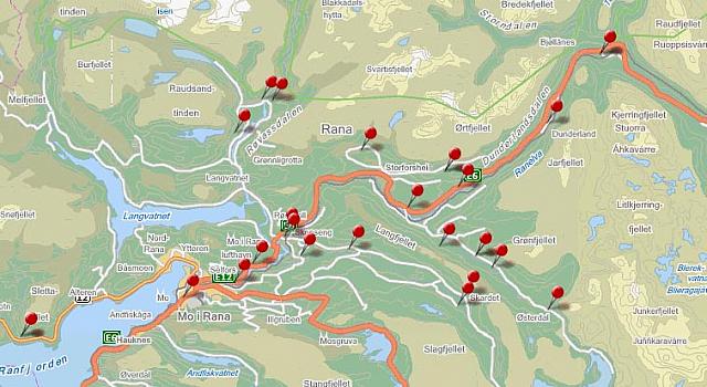 Plasser i Rana med  slekt