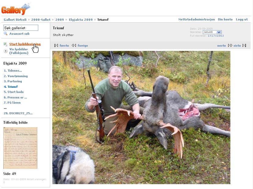 Velg lysbildevisning