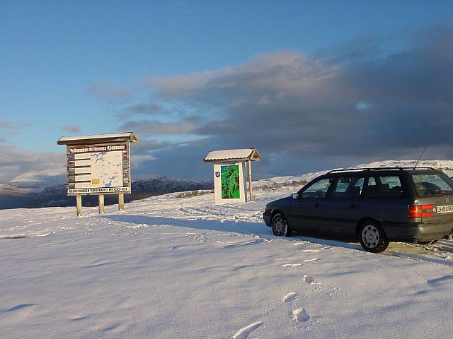 Møter snø på vei nordover den 29. september på Korgenfjellet