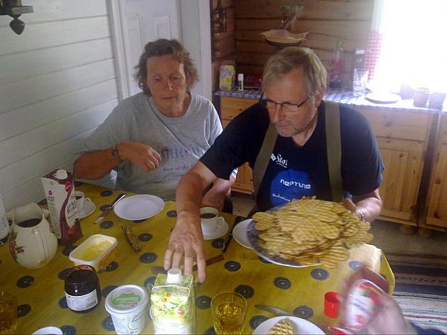 Herskapet vafler seg