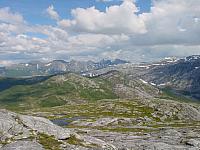 Gjetarfjellet, Rønfjellet, Pallrakken og Falkflågtinnan fra Skålfjellet