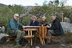 Inge, Kari, Eva og Ola ved Holmvatnet